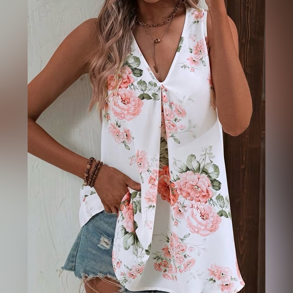 Women's Pink Rose Floral Top
